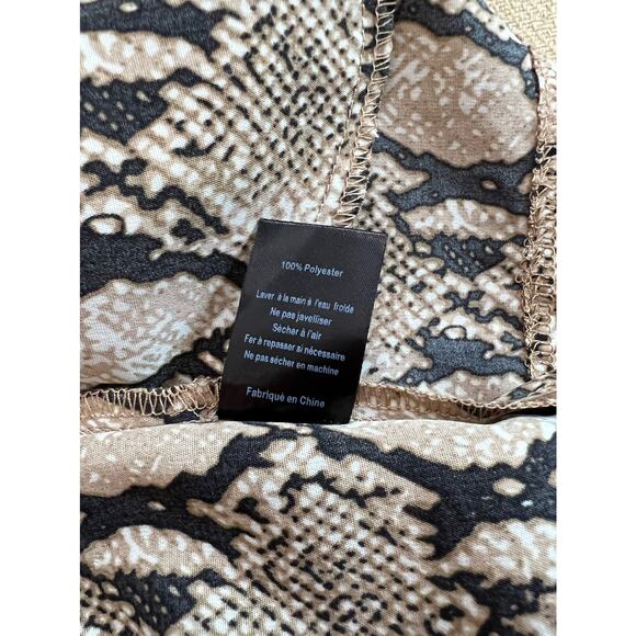 vestique women python wide shorts plaid cream brown sz medium button front - Picture 9 of 11